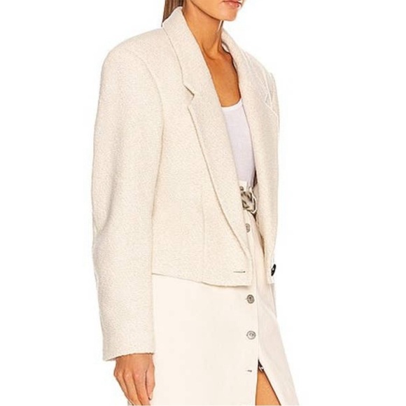 NWT Isabel Marant Etoile Ecru Ivory Maden Single Button Jacket Sz L - Picture 2 of 16